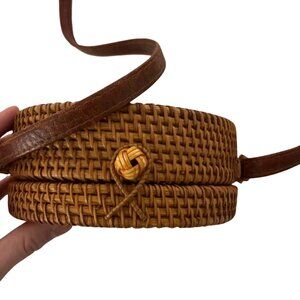 Wicker woven cute vacation bag